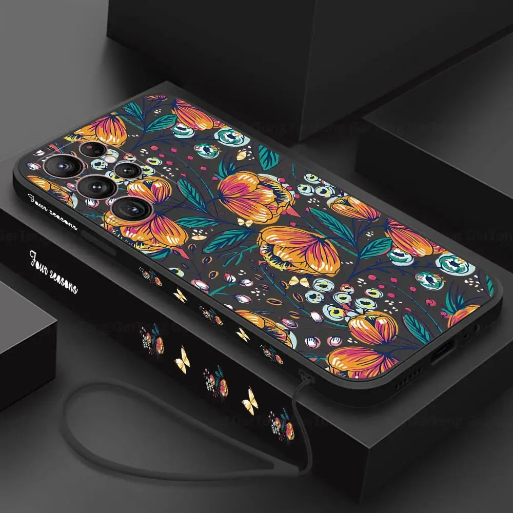 Flowers Silicon Case For Samsung
