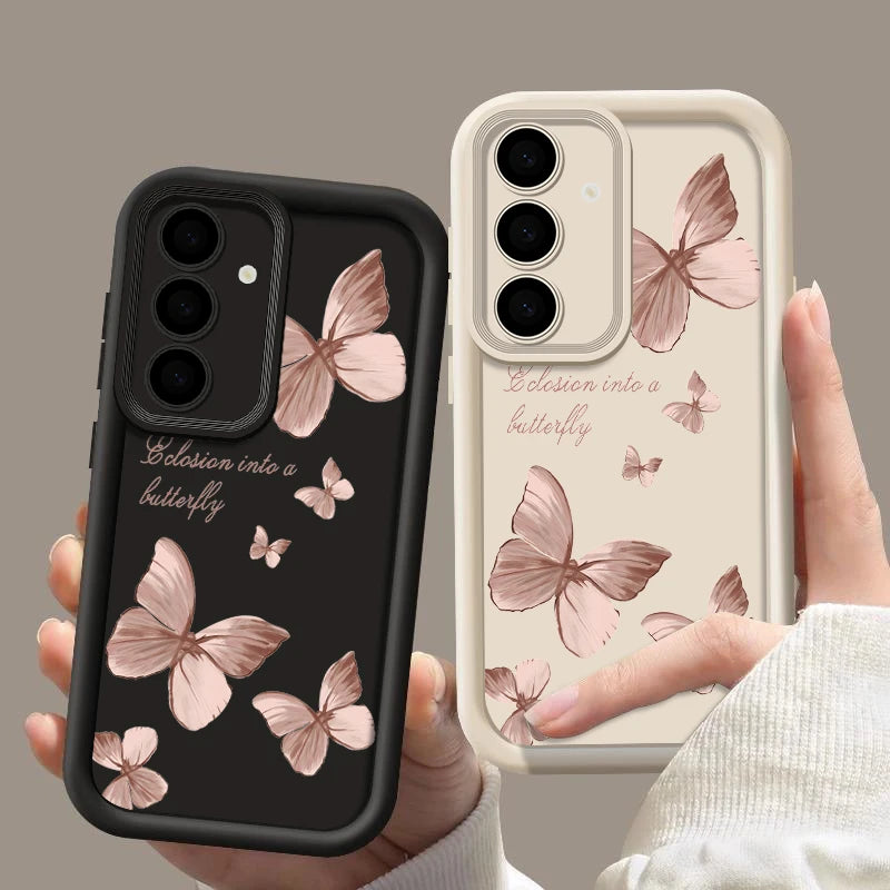 Gold Butterfly Soft TPU Case For Samsung