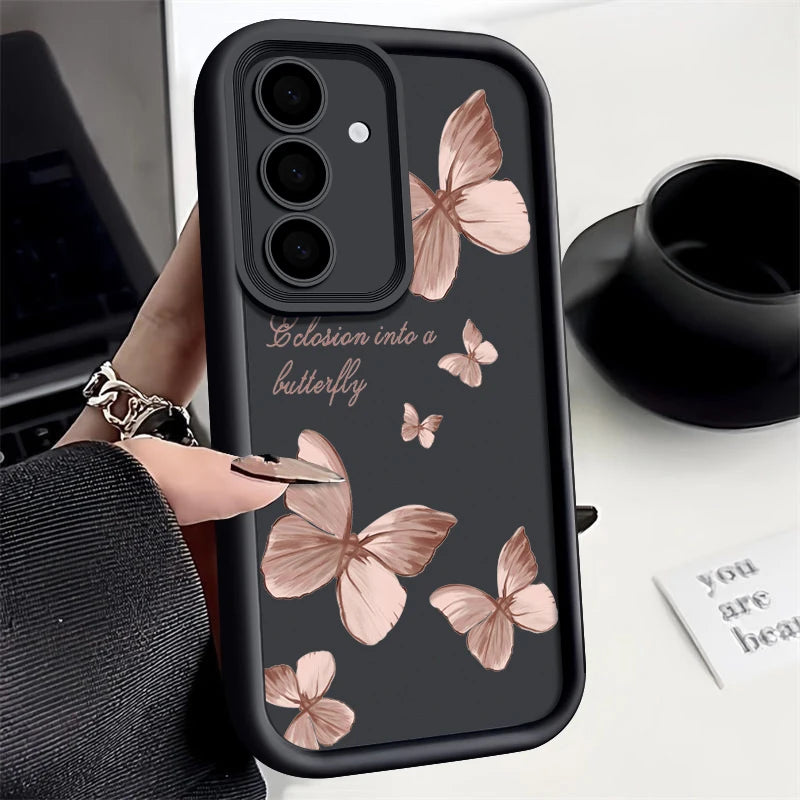 Gold Butterfly Soft TPU Case For Samsung