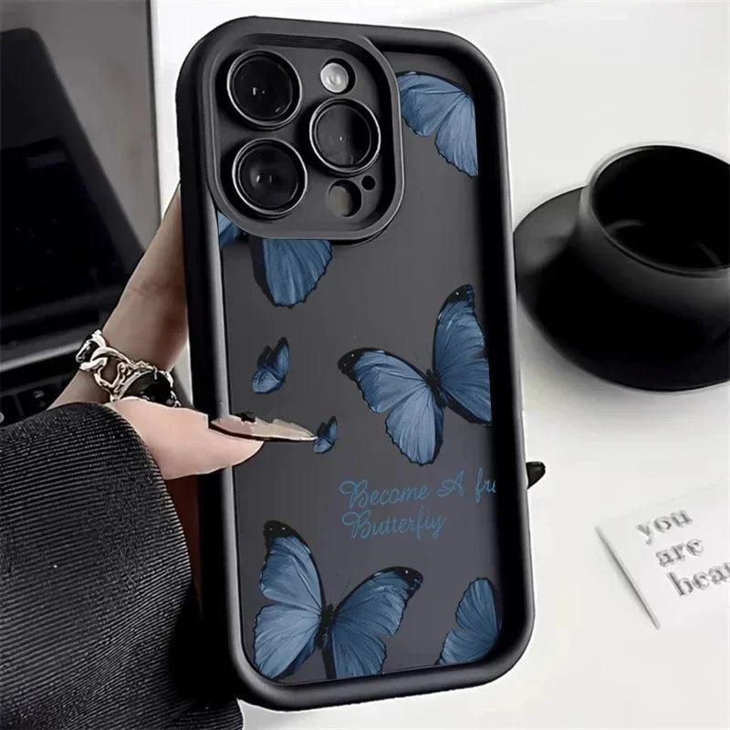 Retro Butterfly Silicone Phone Case For iPhone