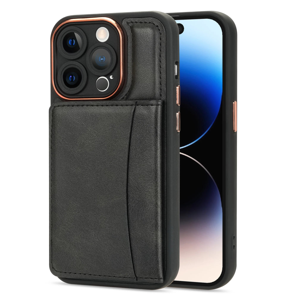 Leather Magnetic Slot Card Holder Phone Case For iPhone