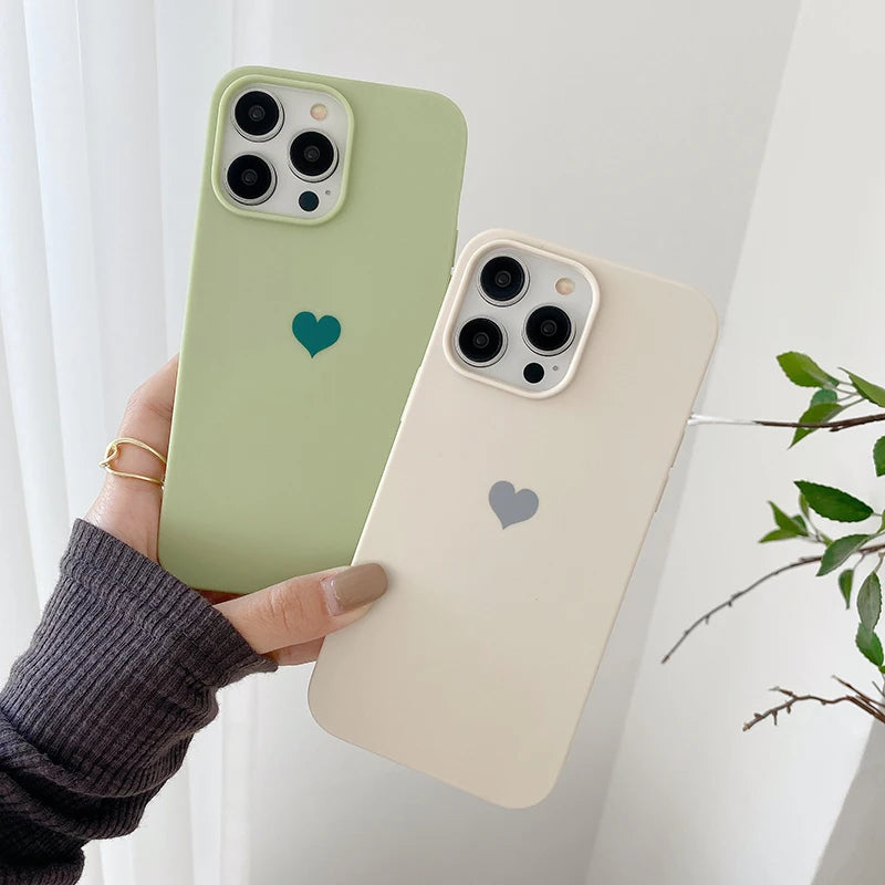 Lovely Love Candy Color Silicone Soft Case For iPhone