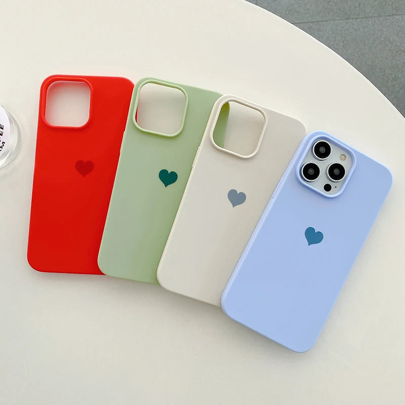 Lovely Love Candy Color Silicone Soft Case For iPhone