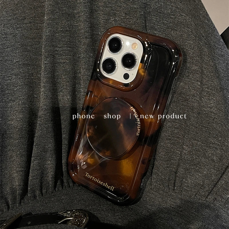 Amber Tortoiseshell Holder Phone Case For iPhone