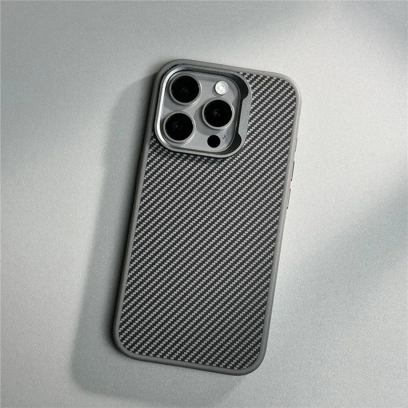 Luxury Carbon Fiber Texture Simple Phone Case For iPhone