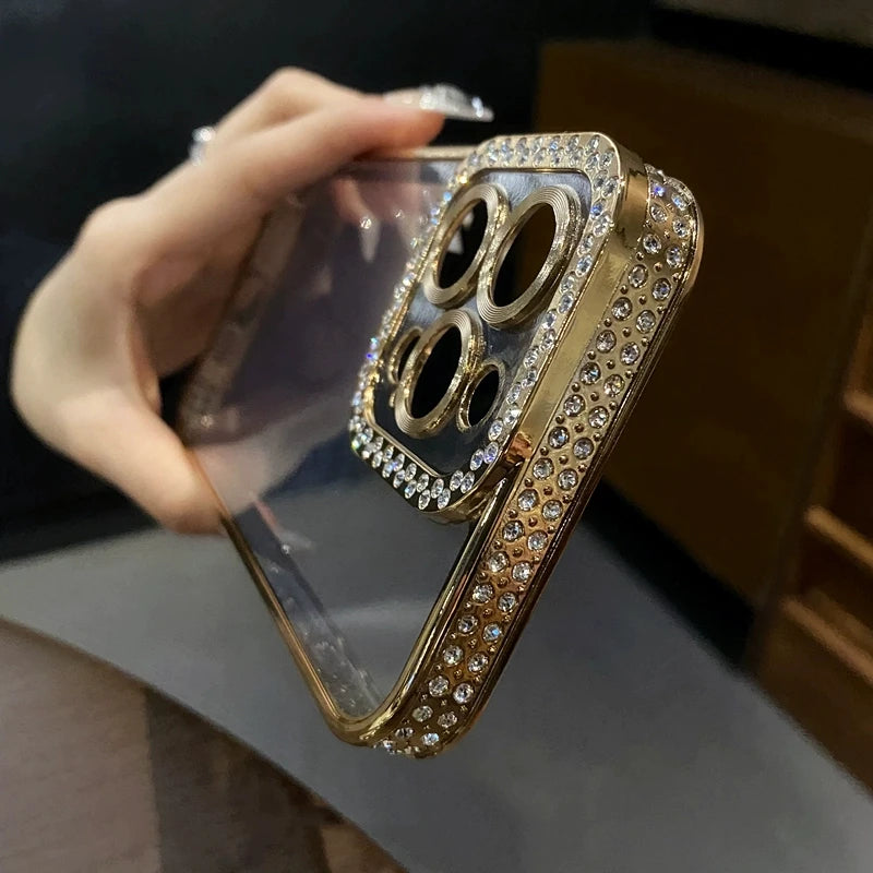 Luxury Diamond Glitter Transparent Soft Silicon Case For iPhone