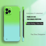 Hard PC Gradient Color Frameless Phone Case For iPhone