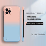 Hard PC Gradient Color Frameless Phone Case For iPhone