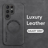 Luxury Leather Magnetic Case For Samsung