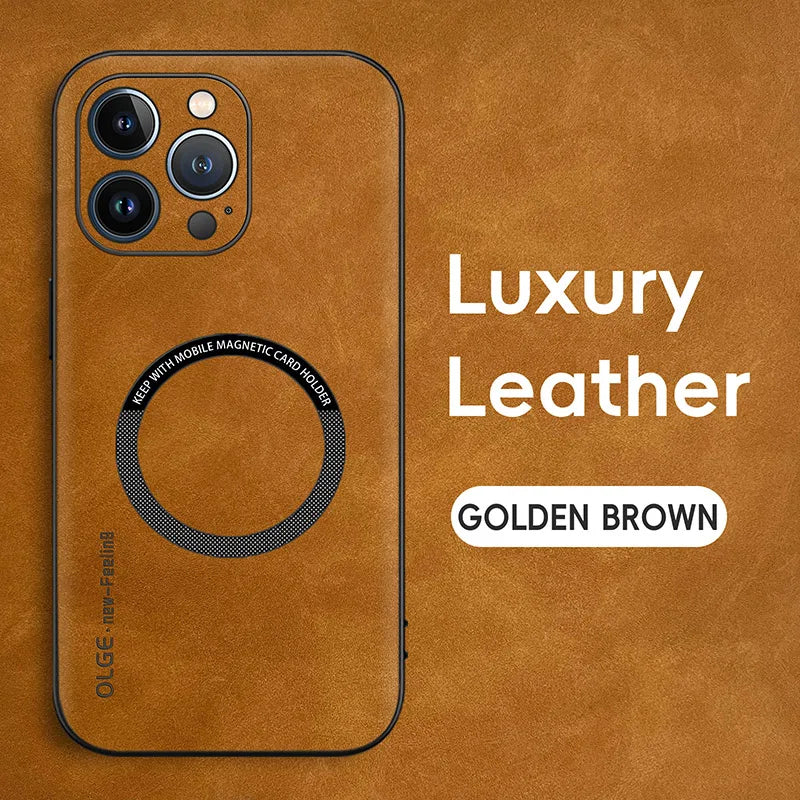 Luxury Leather Magnetic Case For iPhone