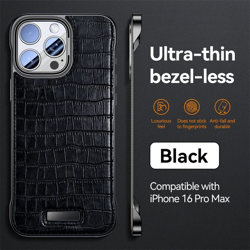 Ultra-Thin Frameless Leather Phone Case For iPhone