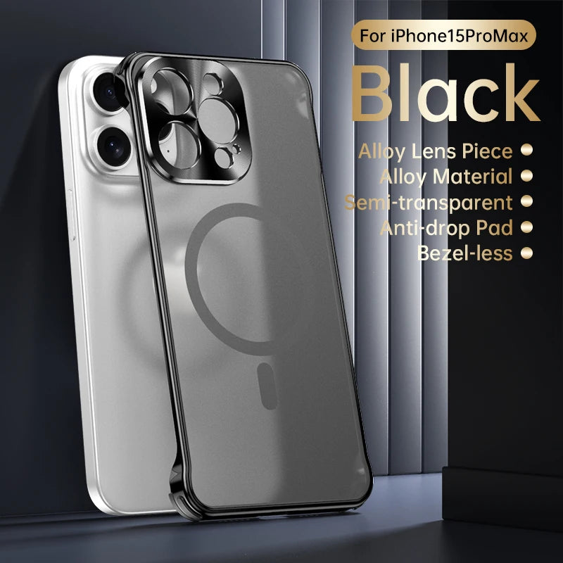 Magnetic Metal Rimless Phone Case For iPhone