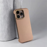 Ultra Thin Metal Lens Magnetic Minimalist Borderless Hard PC Phone Case For iPhone