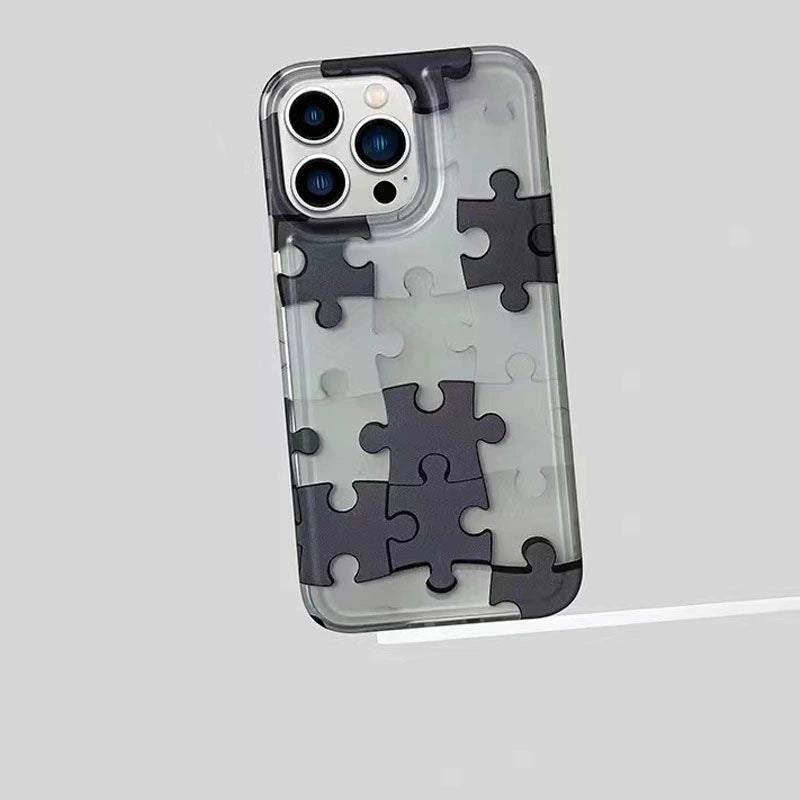 Gray Jigsaw Phone Case For iPhone