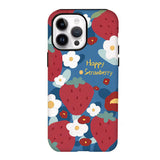 2 in 1 Apple Strawberry Phone Case For iPhone