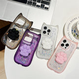 Epoxy Cat Ears Anti-fall Phone Case For iPhone