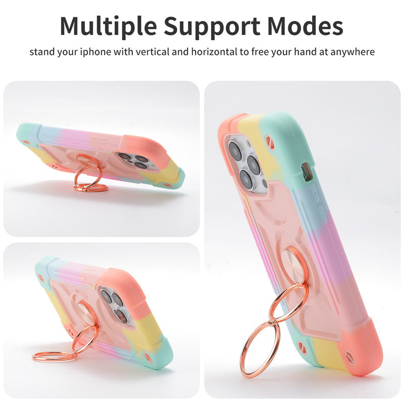 Colorful Silicone PC Phone Case For iPhone