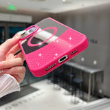 Color Mirror Rhinestone Magnetic Phone Case For iPhone