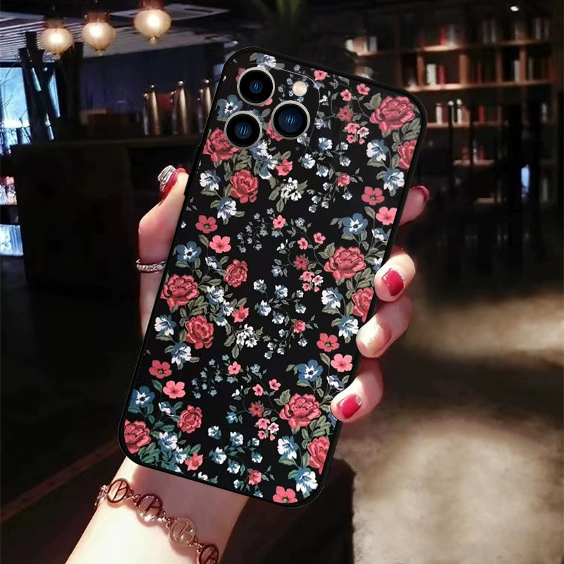 Small Floral Anti-fall Mobile Phone Case For iPhone