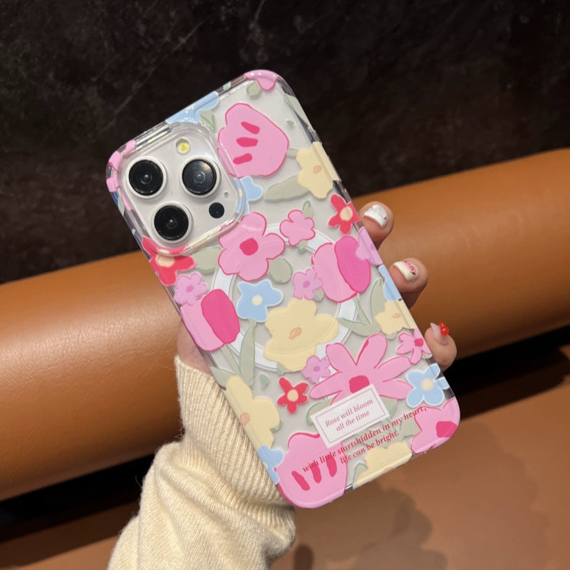 Flower Magnetic Phone Case For iPhone