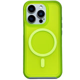 Magnetic Neon Color Matte Translucent Armor Shockproof Case For iPhone