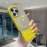 Color Mirror Rhinestone Magnetic Phone Case For iPhone
