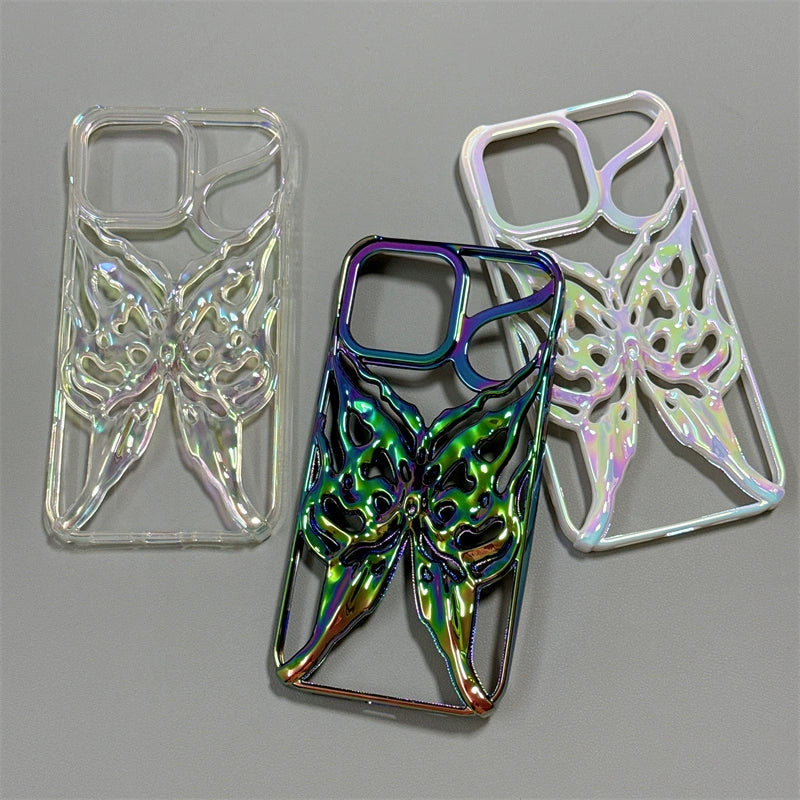 Hollow Electroplating Butterfly Phone Case For iPhone