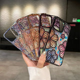 Electroplated Oil Painting Flowers Soft Case for IPhone