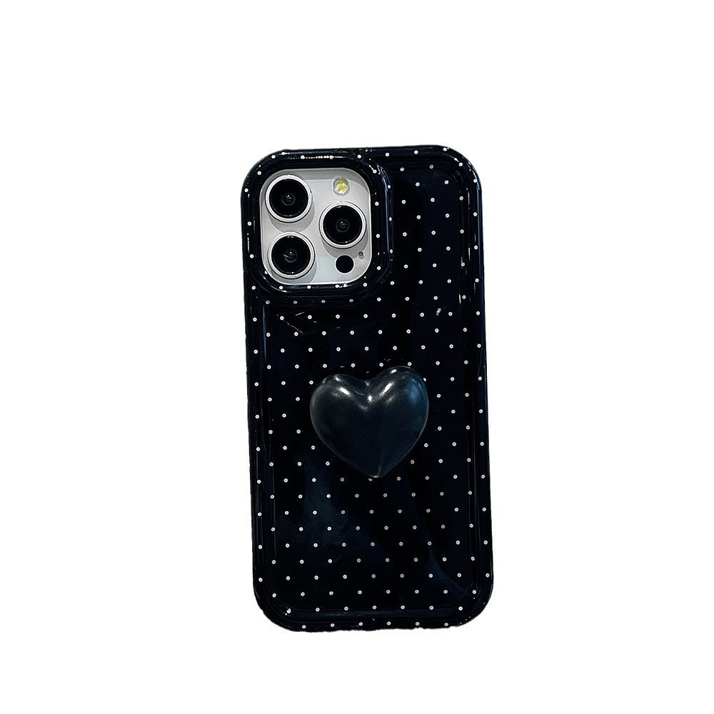 Ceramic Heart Stand Phone Case For iPhone