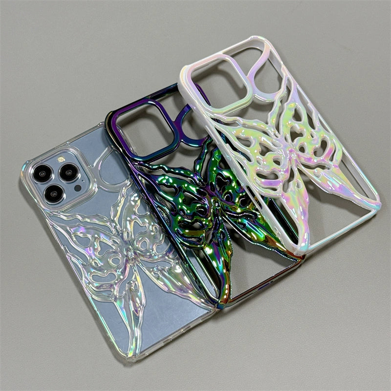 Hollow Electroplating Butterfly Phone Case For iPhone