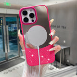 Color Mirror Rhinestone Magnetic Phone Case For iPhone