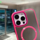 Color Mirror Rhinestone Magnetic Phone Case For iPhone