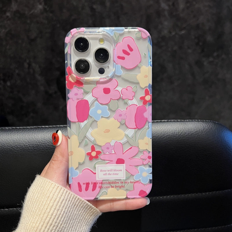 Flower Magnetic Phone Case For iPhone