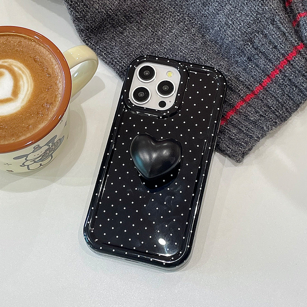 Ceramic Heart Stand Phone Case For iPhone