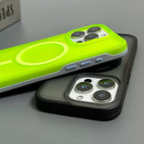 Magnetic Neon Color Matte Translucent Armor Shockproof Case For iPhone