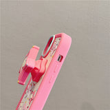 3D Pink Star Stand Phone Case For iPhone