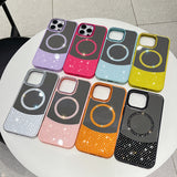 Color Mirror Rhinestone Magnetic Phone Case For iPhone