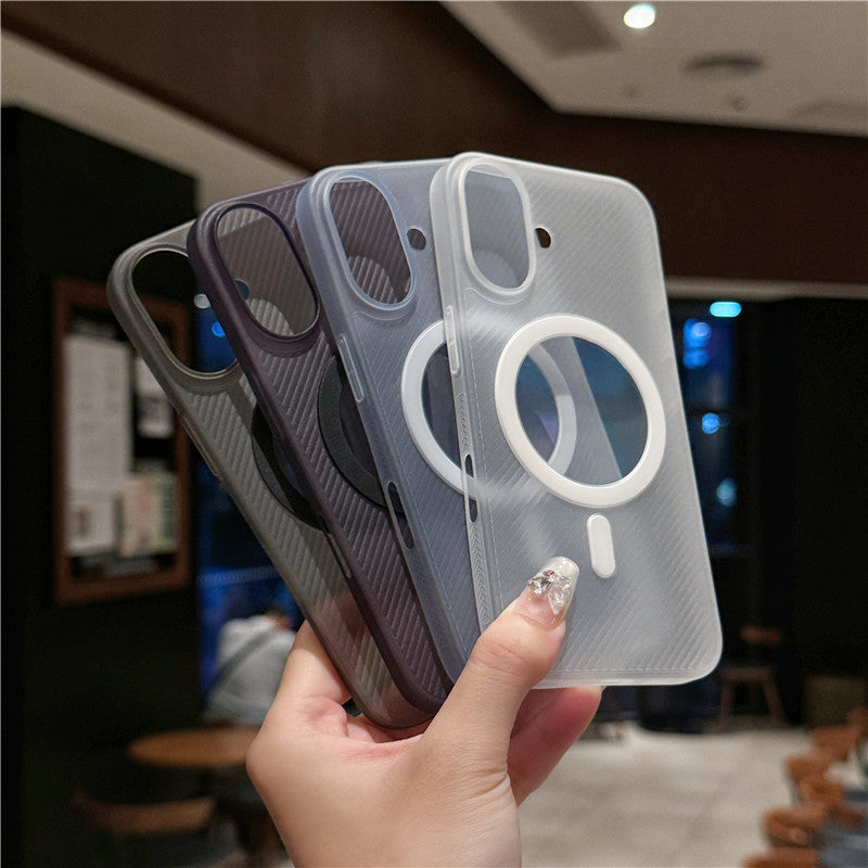 Ultra-thin Striped Non-yellowing Magnetic Mobile Phone Case For iPhone