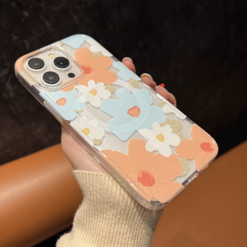 Flower Magnetic Phone Case For iPhone