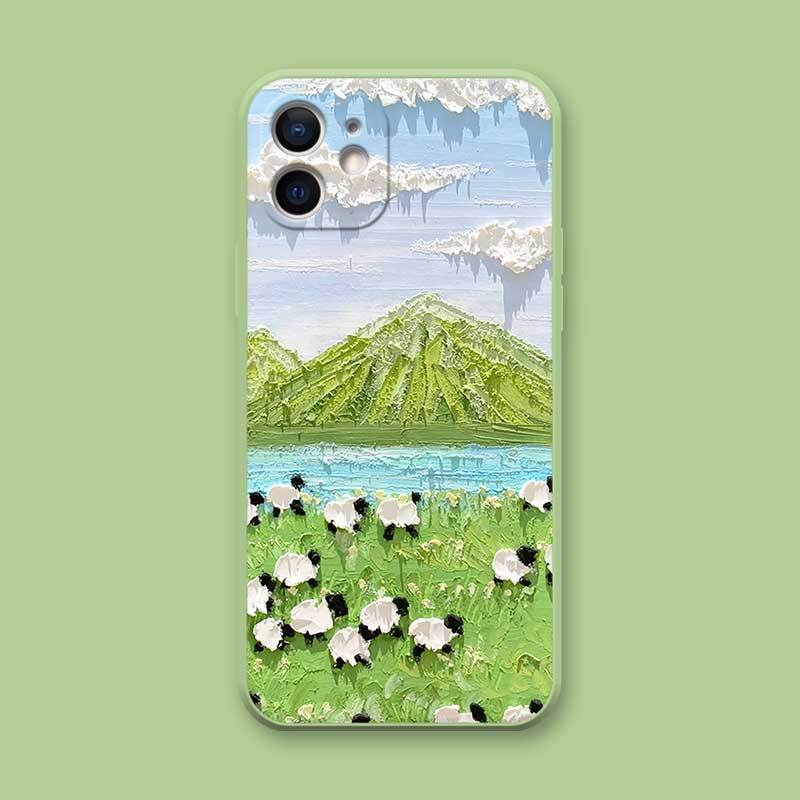 Simple Oil Painting Mobile Phone Case for IPhone