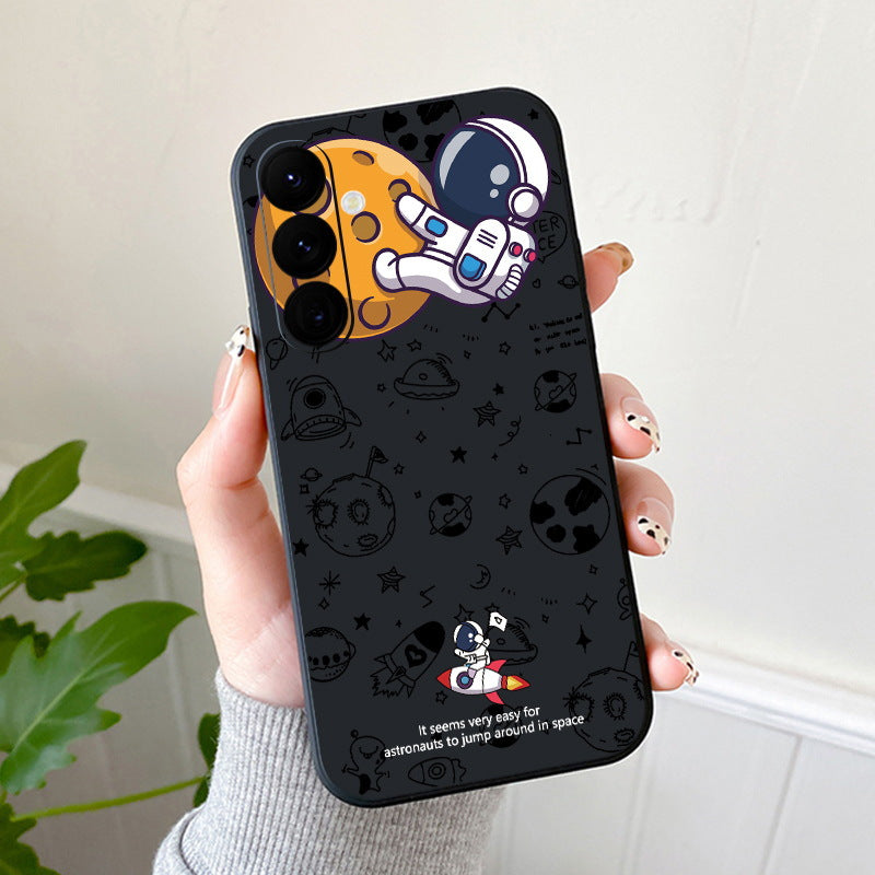 Cartoon Astronaut Graffiti Painted Phone Case For Samsung