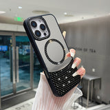 Color Mirror Rhinestone Magnetic Phone Case For iPhone