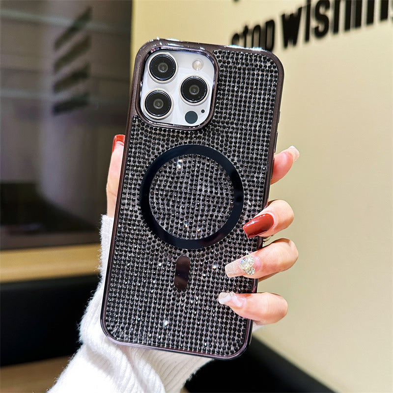 Flash Diamond Magnetic Plating Anti-fall Case for IPhone