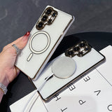 Contrast color electroplating magnetic phone case For Samsung