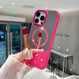 Color Mirror Rhinestone Magnetic Phone Case For iPhone