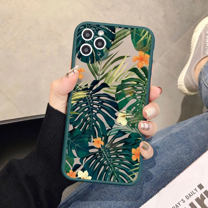 Palm tree Leaves Plant Flower Phone Case For iPhone