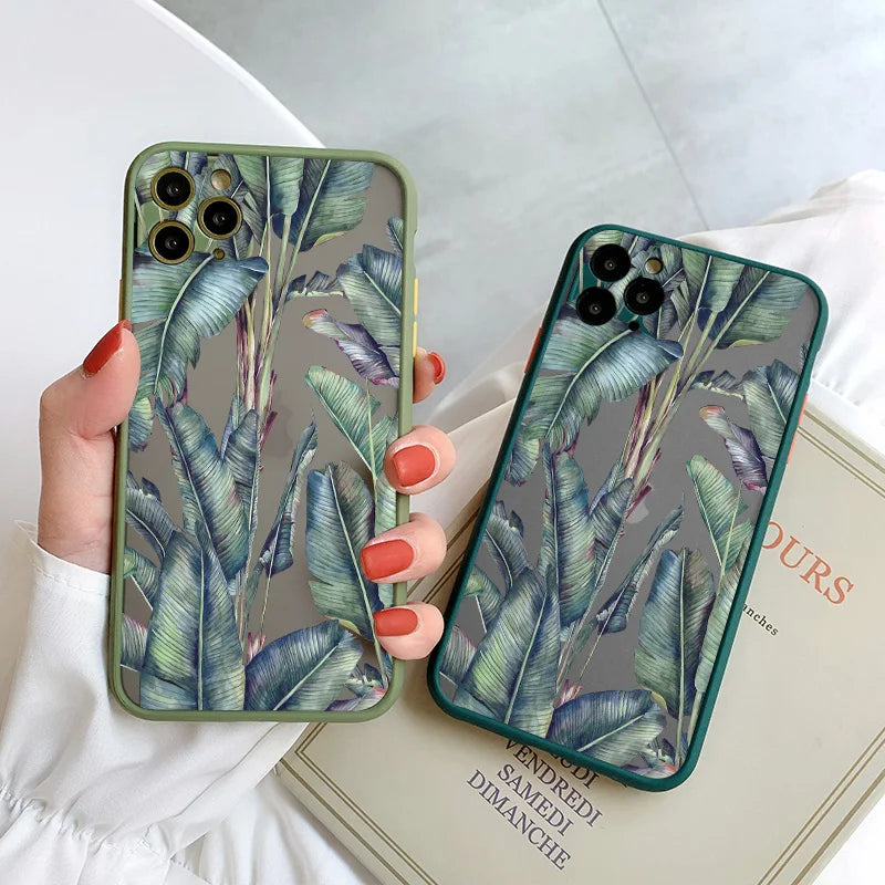 Palm tree Leaves Plant Flower Phone Case For iPhone