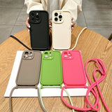 Crossbody Adjustable Lanyard Strap Rope Soft Case For iPhone