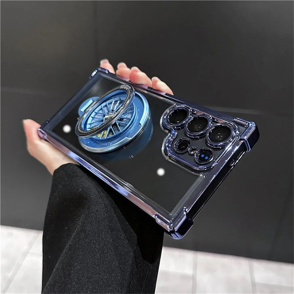 Plated Magnetic Stand Case For Samsung