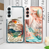 Printing Landscape Creative Mountain Transparent Phone Cases for Samsung